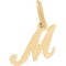 14K Gold Cursive "M" Letter Charm Initial Jewelry 9.5mm